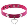Punk Heart Rivet Choker, Heart Shape Rivet PU Leather Clavicle Neck Collar