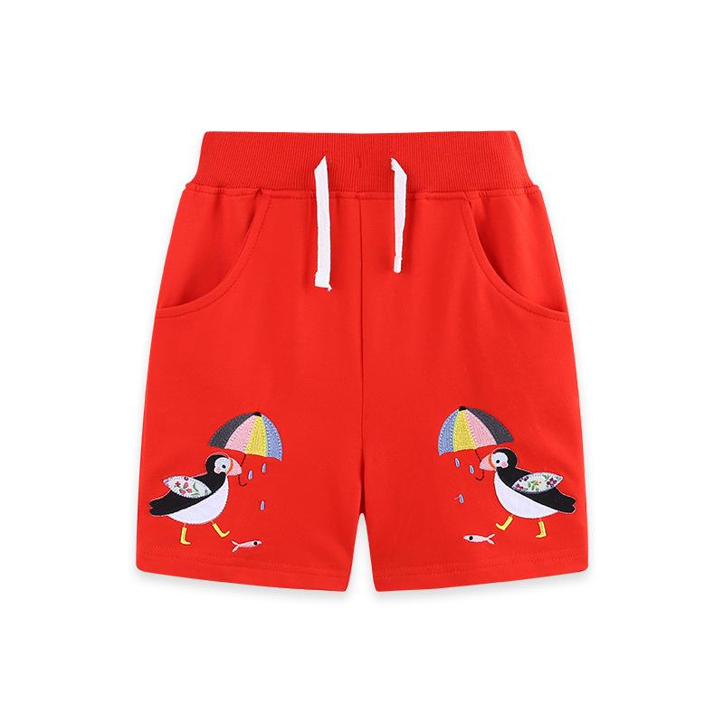 Girls  Shorts Summer Children s Sports Trousers Small to Medium Children s Embroidered Cropped Trousers Children s Clothing 7Y(125cm)