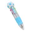 Multicolor Ink Ballpoint Pen with Soccer Ball Top Retractable Multi Function Writing Tool for Office School Supplies
