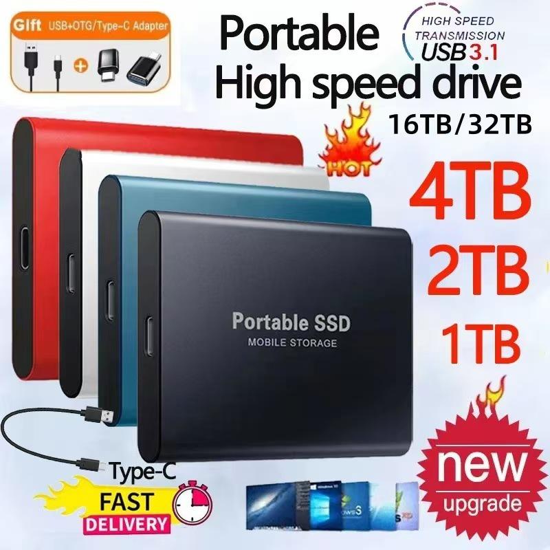 High-Speed Portable SSD: 16TB/8TB/4TB/2TB with Type-C Connectivity