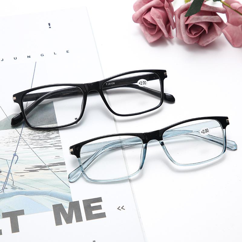 New Women Reading Glasses Retro High-Definition Anti Fatigue Prescription Eyeglasses Men Fashionable Resin Eyewear
