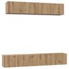 Wandmontiertes TV-Schrank-Set 5 Teile Handwerker Eiche Holzwerkstoff