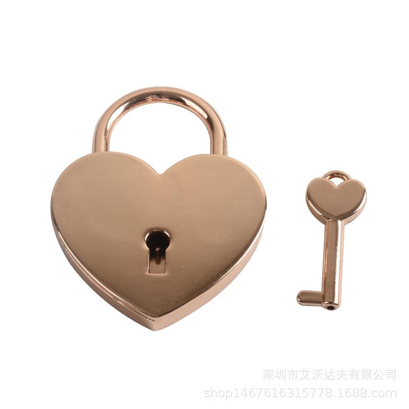 Heart Lock Vintage Metal Padlock Luggage Bag Suitcase Box Lock With Key Wedding Lover Diary Book Handbag Lock Promotion Gifts