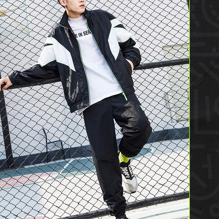 Anta Life Series Logo Patchwork Sports Jacket Unisex Outerwear Black 152148612-2