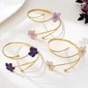 Metal Flower Open Cuff Bracelets Adjustable Floral Cuff Bracelet Open Arm Bracelets  Party Jewelry