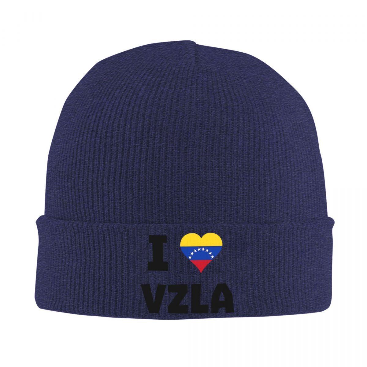 

I Love VZLA Venezuela Heart Flag Hat Autumn Winter Skullies Beanies Fashion Venezuelan Caps Unisex Acrylic Knitted Caps