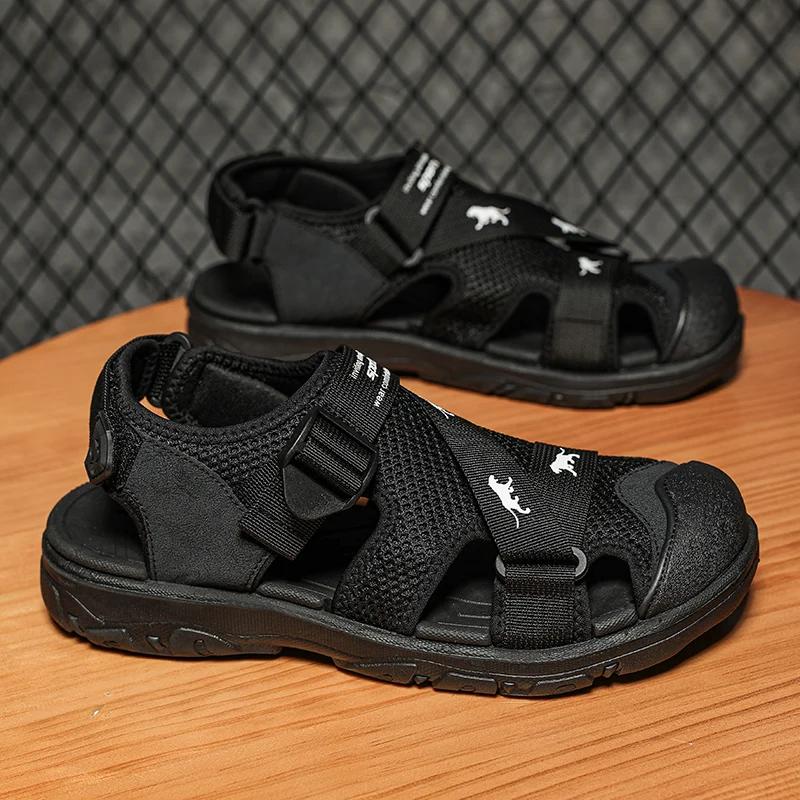 Nowe letnie męskie codzienne plażowe buty do wody oddychające modne piesze wycieczki wspinaczka wędkarstwo skórzane codzienne sandały