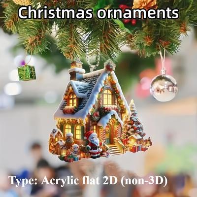 Kreativní vánoční stromek Santa Claus Akrylová závěsná ozdoba Přívěsek do auta Domácí dekorace