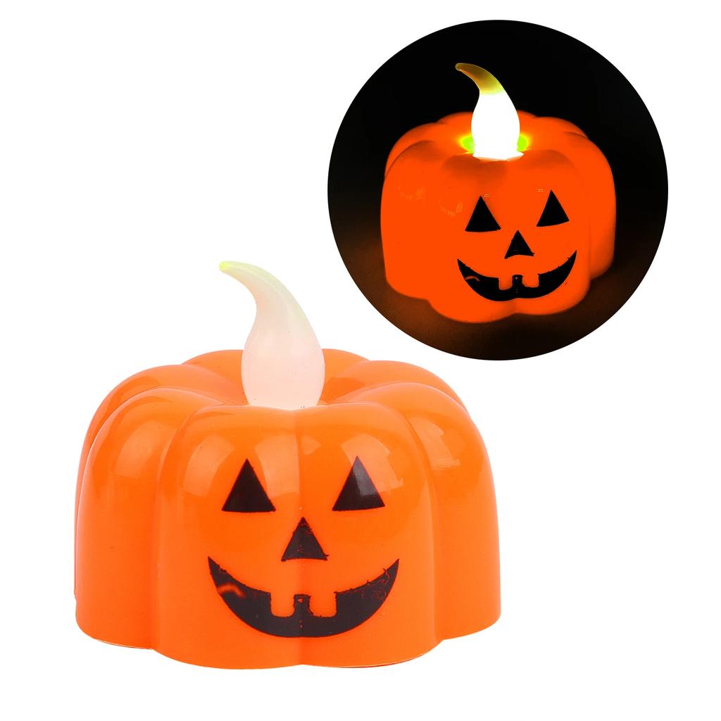 Halloween Pumpkin Flameless Candles Battery Operated Led Tea Lights Flickering Pumpkin Lamp Halloween Party Props Decoration