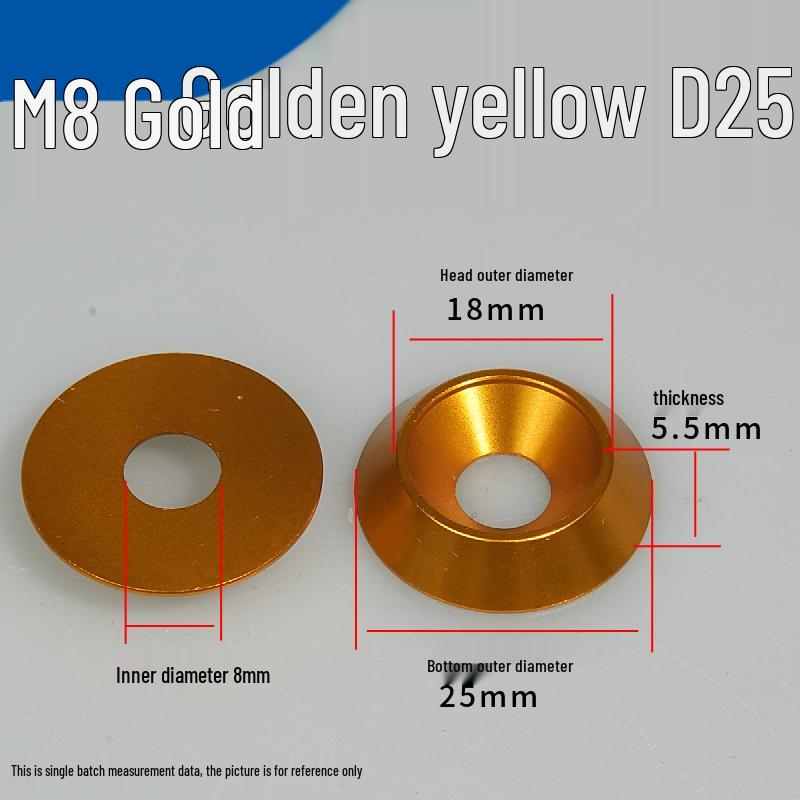 M8 Color Decorative Aluminum Alloy Countersunk Fish Eye Screw Washer