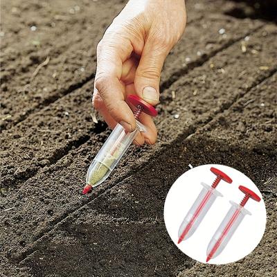 2pcs Syringe Seeder Mini Sowing Seed Dispenser Garden Seed Sower Planter Manual Seeding Tools Flower Pot Flower Bed Gardening