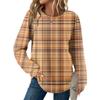 Women's Plaid Print Round Neck Long Sleeve Casual Loose Top