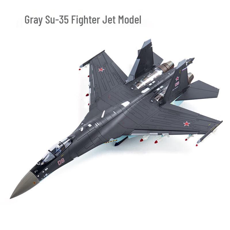 Shuangan 1:48 Alloy Grey Su-35 Fighter Jet Model