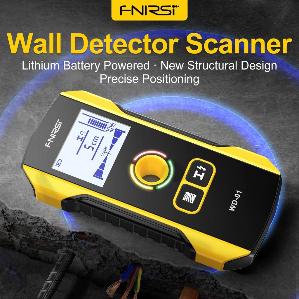 FNIRSI WD-01 Metalldetektor-Wandscanner mit neu entwickeltem Positionierungsloch für Wechselstrom-Stromkabel, Drähte, Metall, Holz, Bolzen finden