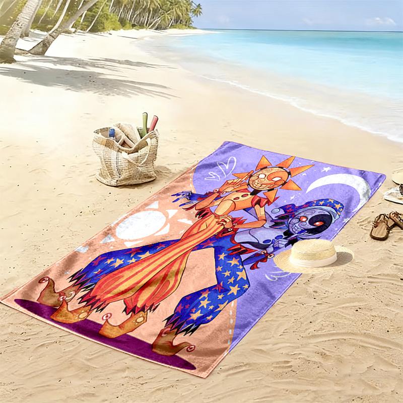 Sun & Moon Jester Anime Print 2D Flat Print Beach Towel, Large Soft Quick Dry Towel for Beach Camping SwimmingZSTJ0915374