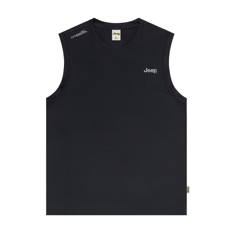 JEEP Men s Ice Silk Loose Round Neck Sleeveless Sports Top 3XL