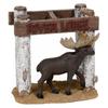 3D Moose Resin Toothbrush Holder with Birch Post Sign Bathroom Organizer Electric Manual Toothbrushes Easy Care Wipe Clean