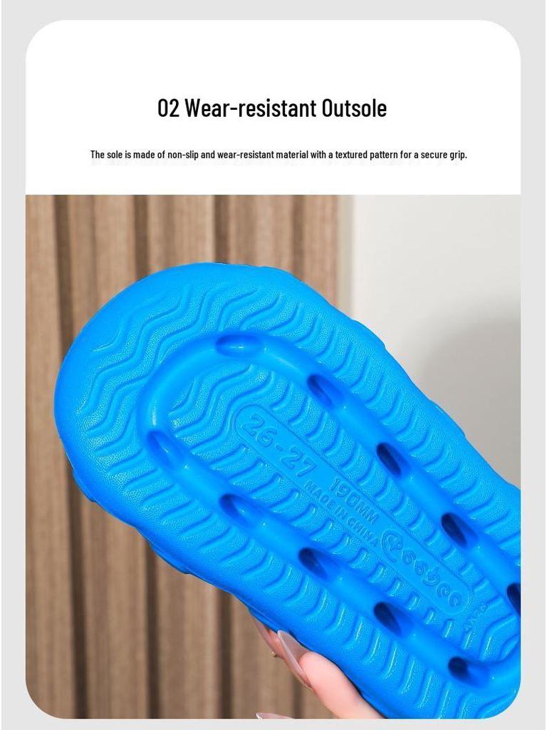 Kids' Military Style EVA Slippers: Boys' Summer Anti-slip, Anti-collision Indoor Sandals for Bathroom and Shower.
