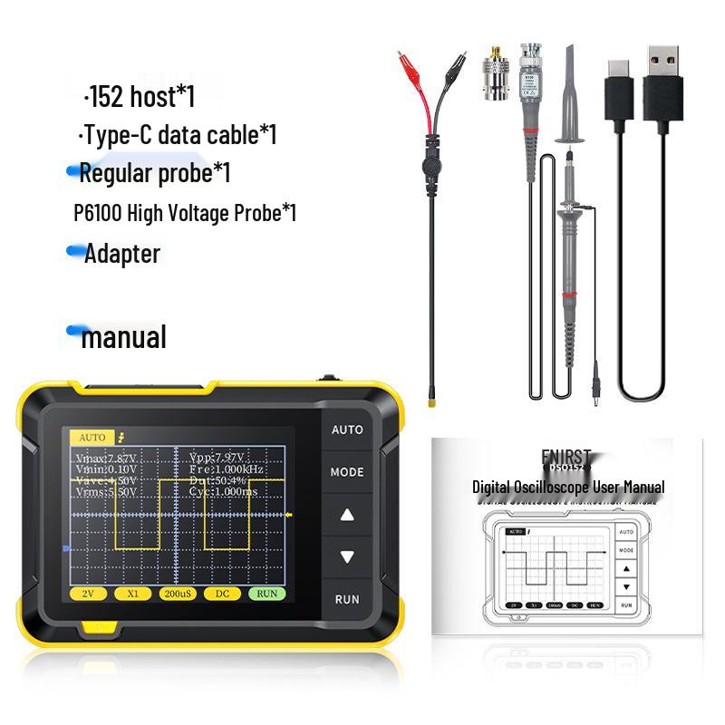 FNIRSI-DSO 152 Handheld Digital Oscilloscope for Beginners - Portable, Small, and Ideal for Teaching and Repairs