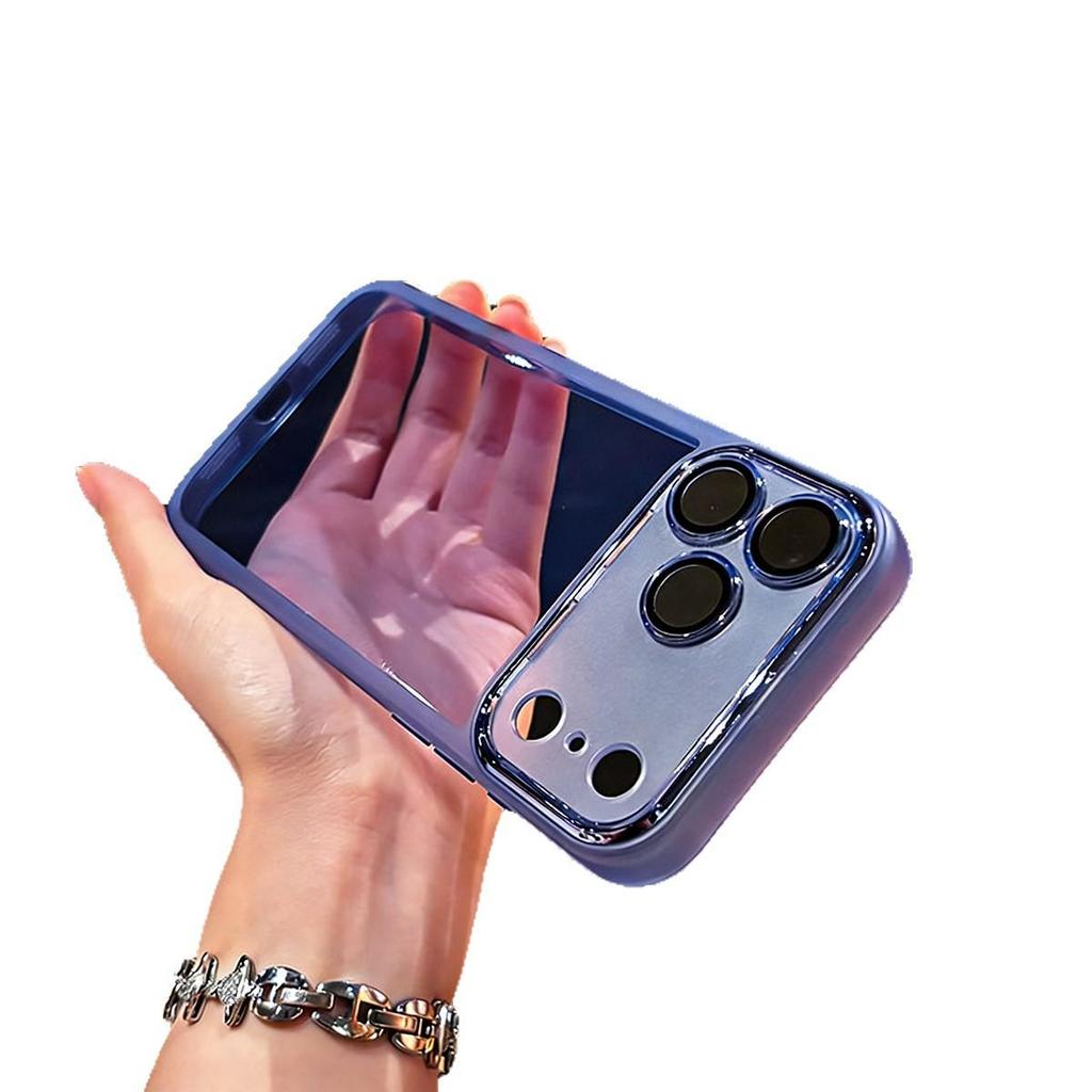 Soft Frosted Lens Film Case for Apple 17 Pro Max/15 Pro/13 Pro Max - Transparent & Simple Design