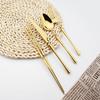 Gold Vintage 1 Mirror Pcs Flatware Cutlery Set 304 Stainless Steel Dinnerware Set Tableware Home Knife Fork Teaspoons Silverware Set