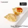 2Pcs 14K Gold Plated Brass Metal Conch Pendant,Charms For Jewelry Making,DIY Earring Bracelet Necklace Making Findings Supplies