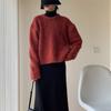 Thickened Sweater Autumn and Winter Solid Color Loose Lazy Wind Tops for Women