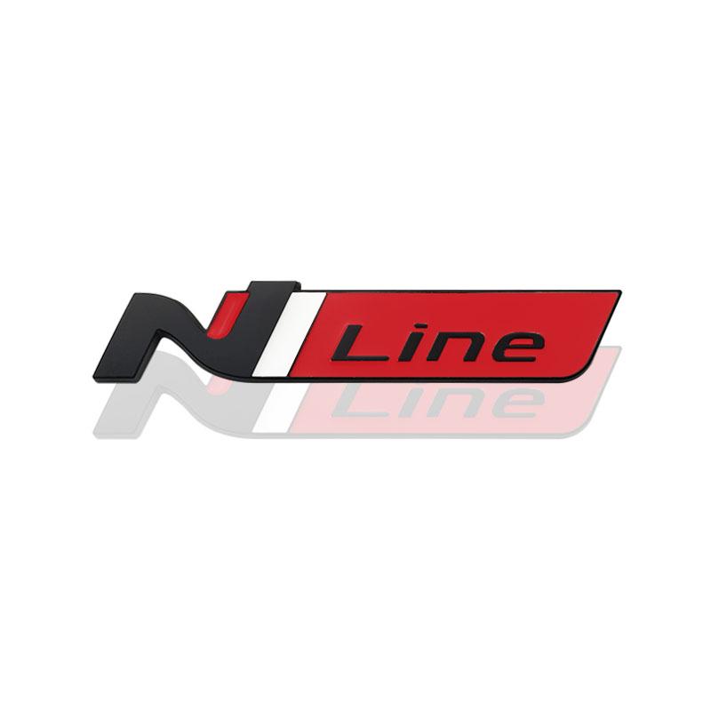 CMQW3 N N LINE Emblem METALL Heckklappe Auto Kühlergrill Abzeichen Aufkleber Für Hyundai I10 I20 I30 I40 IX20 IX35 Tucson Solaris Azera Zubehör