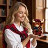 Building Block Set Scottish Highland Bull with Bagpipes 241 Pieces Creative Construction Toy Model for Display and Collection
