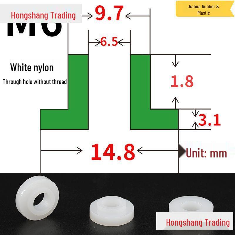 Step T-Shaped Nylon Insulating Bushing Washer, M3-M35 Thread Protection Spacer