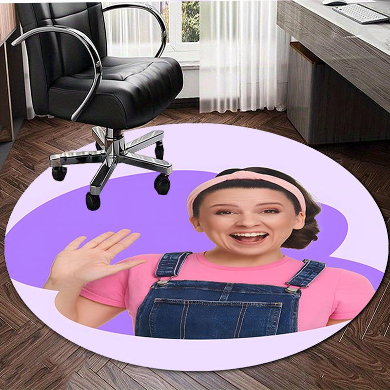 1pc Ms Rachel3 Design Printed Area Round Carpet for Bedroom Living Room Home Decor Rugs Mat Non Slip Mat Rug for Bedside