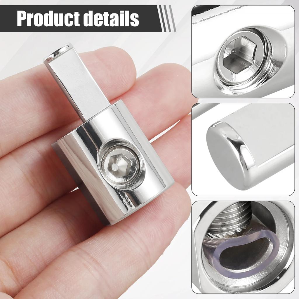 2Pcs Amp Input Reducer Metal Nickel-Plated 6061 Aluminum Power Ground Wire Reducer 1/0 AWG To 4 AWG Premium Car Stereo Audio