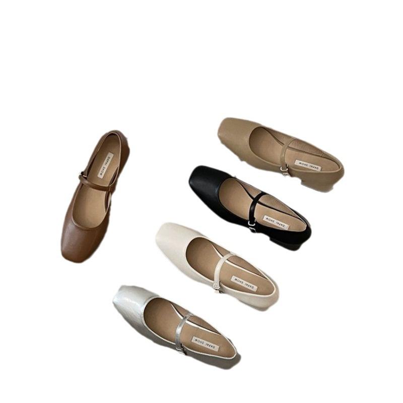 French Silver Mary Jane Shoes Women's Shoes 2025 New Spring and Summer Temperament Thick Heel Square Head Light Mouth One Word with Single