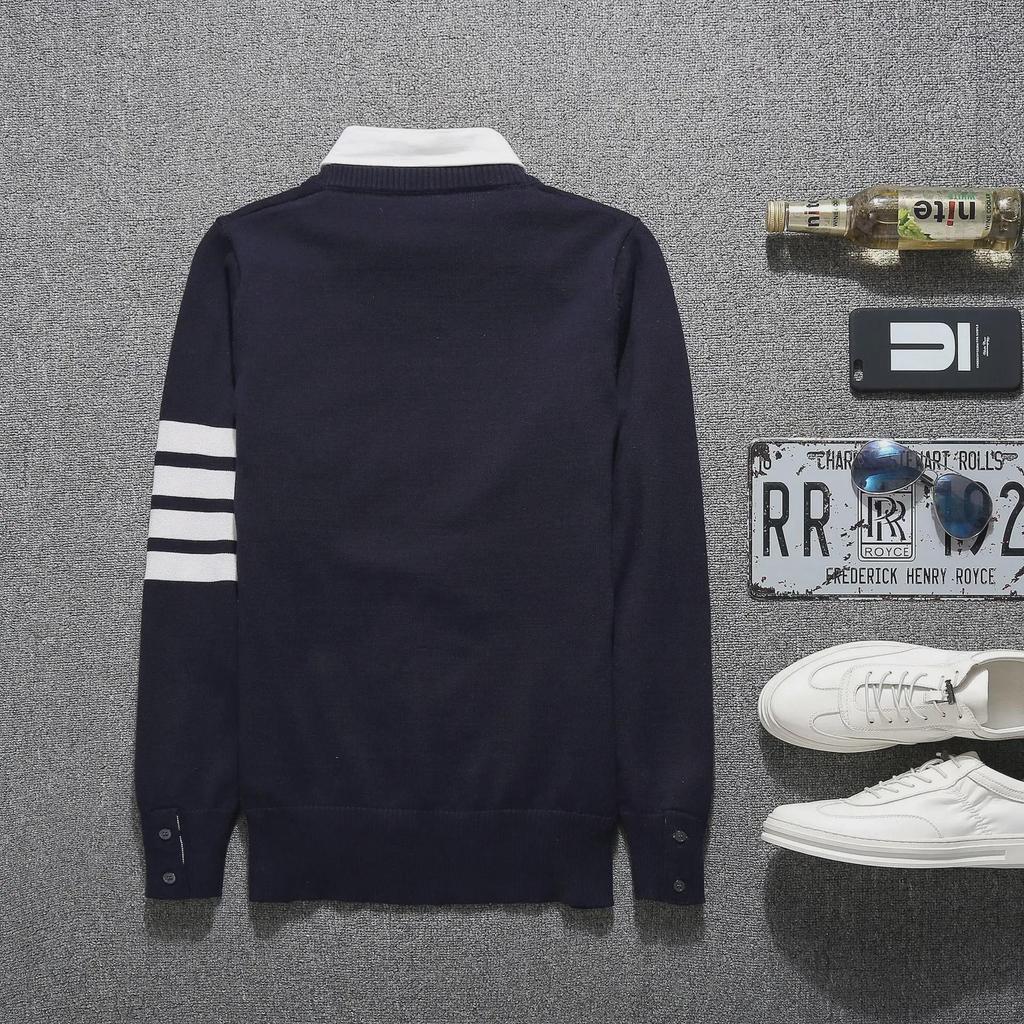 Men's Large Japanese Four-Bar Cardigan Sweater