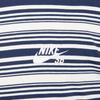 Nike Pasiasty T-shirt Casual z Okrągłym Dekoltem i Krótkim Rękawem dla Mężczyzn, Biało-Niebieski