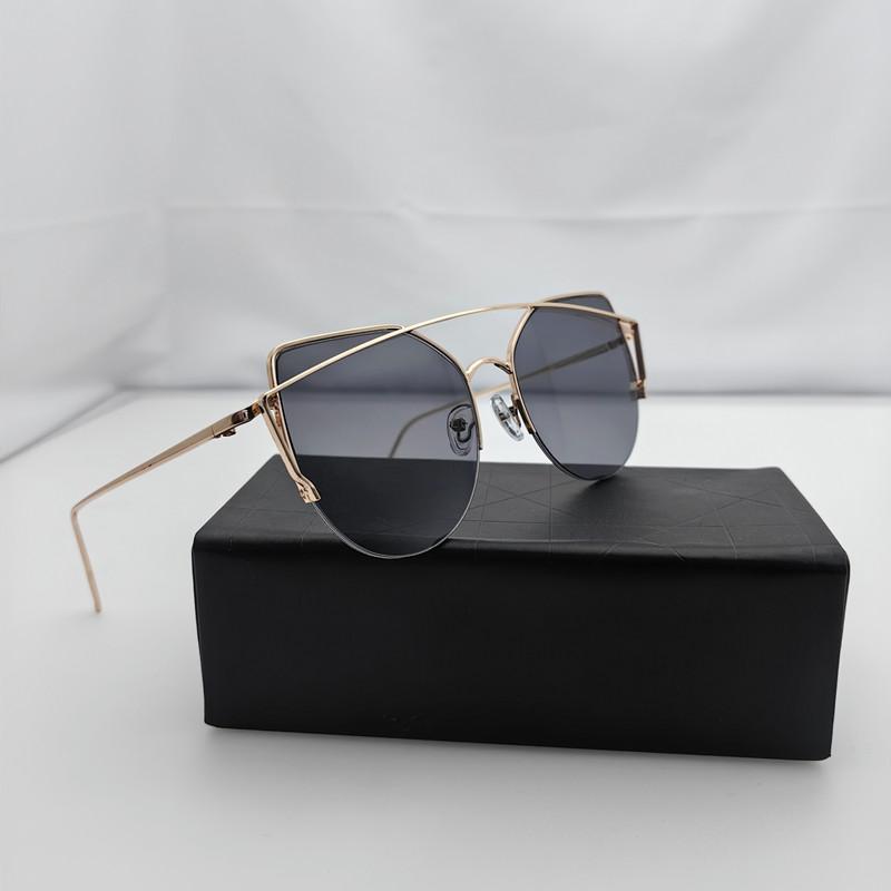 Women Brand Designer Metal Luxury Sun Glasses Retro Cat Eye Sunglasses Female Blue Pink Vintage Fashion De S