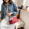 Sac à Bandoulière à Fermoir Baiser à Pois Poignée Métallique Sac de Soirée Fermoir-Top Sac à Main Femmes