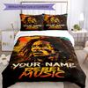 Bob Marley Customize Your Name Duvet Cover Set Suitable for Decorate room Machine Washable Bedroom Decor Gift for Festivals