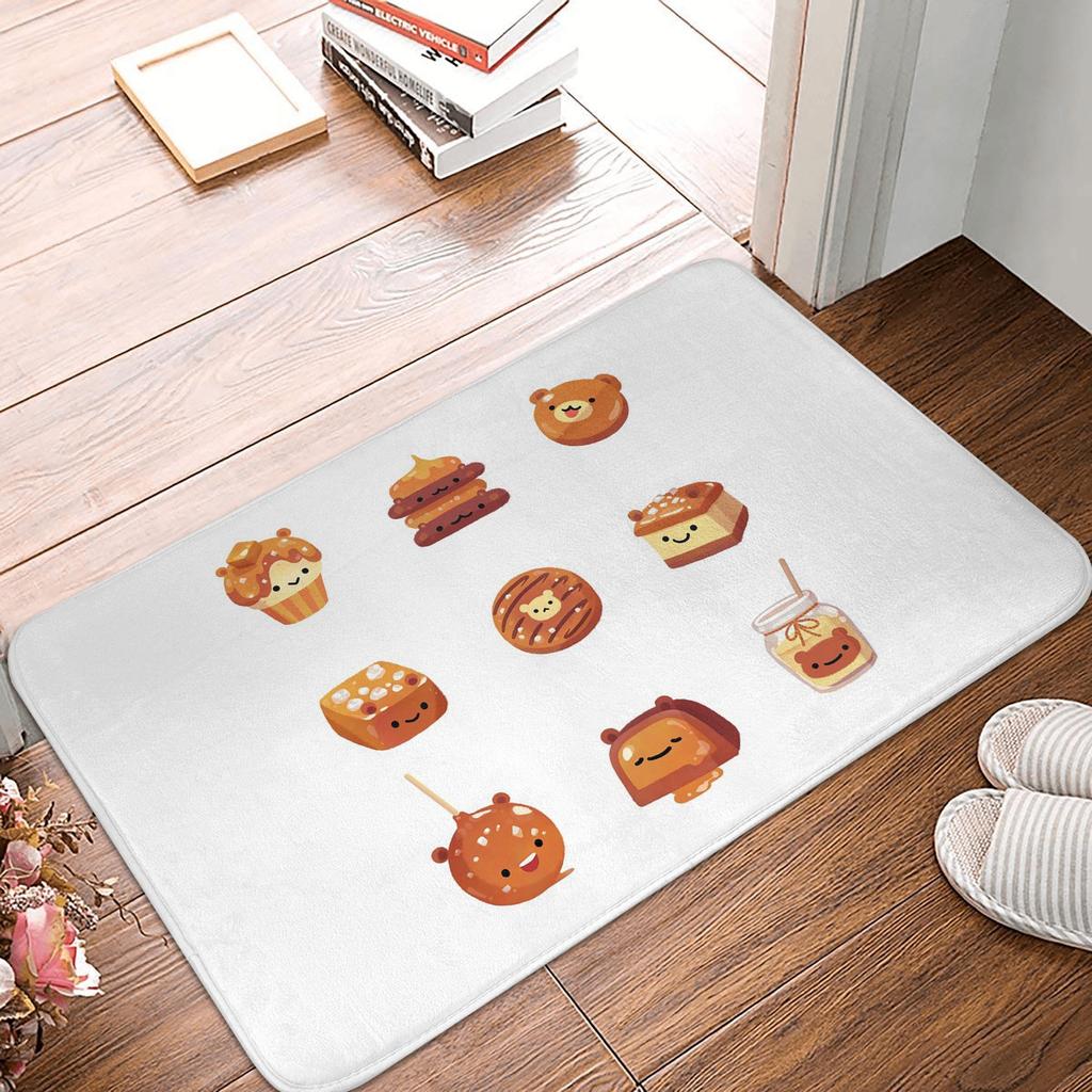Salted Caramel Bear Non-slip Doormat Floor Mat Dust-proo Carpet Rug for Kitchen Entrance Home Living Room Footpad Mats