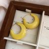 Korean Small Fresh Semi-Round Stud Earrings Temperament Versatile Earrings Candy Color Personality Advanced Sense Daily Commuter Earrings