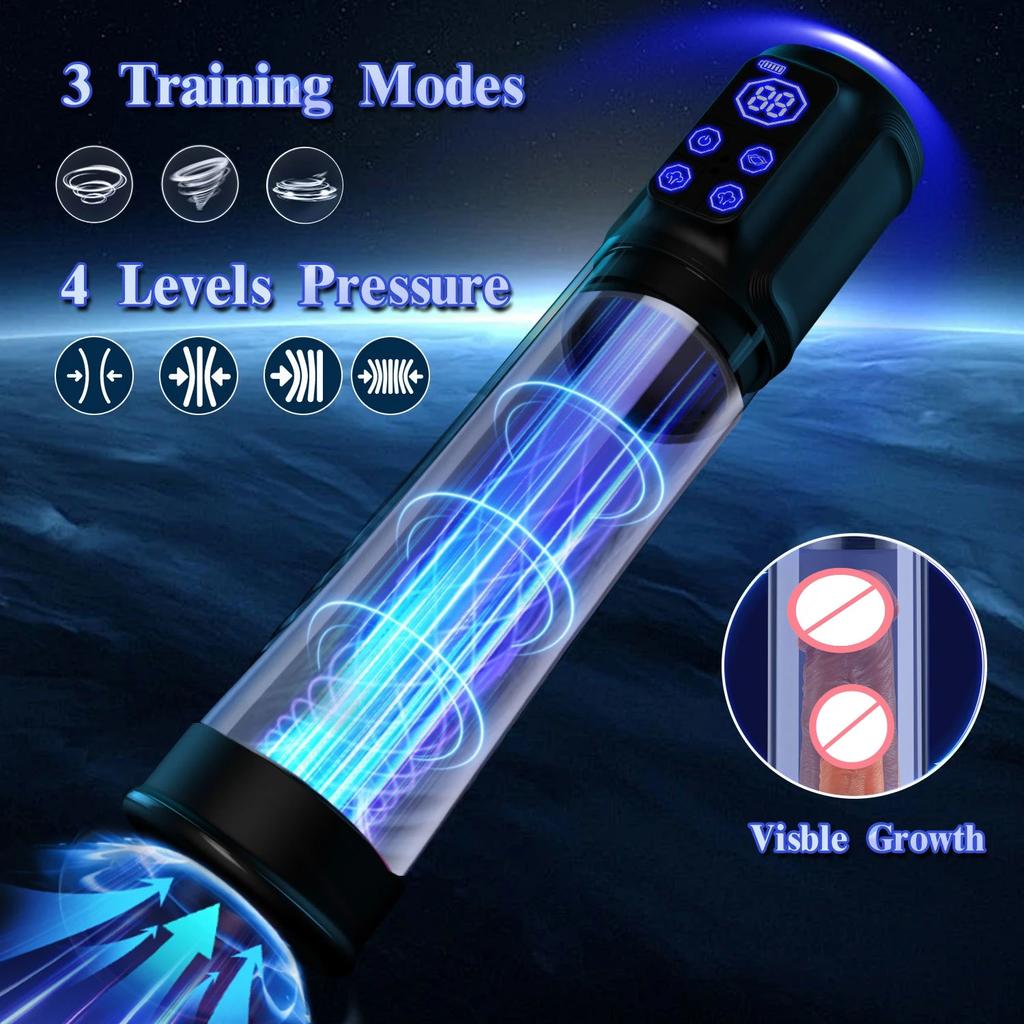 Electric Penis Pump Automatic Male Masturbator Cup LCD Men Negative Pressure Endurance Training Suction Modes Sex Toys for Men