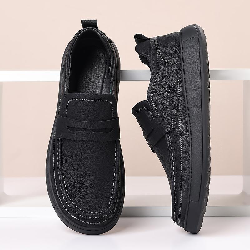Fashion Simple Leather Mens Casual Shoes Classic Hand Sewing Man Slip On Flats Elegantes Moccasins Handmade Driving Shoes Business Shoes