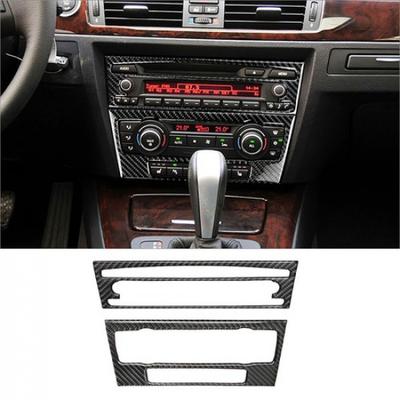 Carbon Fiber Central Console CD&AC Cover Trim For BMW 3 Series E90 E92 2005-2012