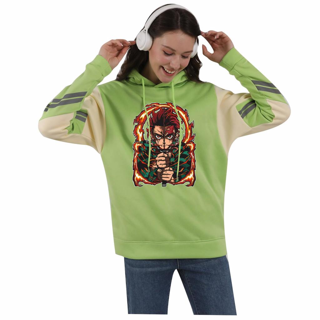 Demon Slayer Kimetsu no Yaiba Color Block Hoodie for Men and Women