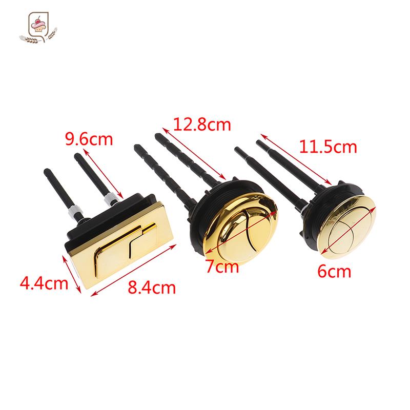 Dual Flush Toilet Tank Gold 48mm/58mm Chrome Plated ABS Round Shape Toilet Push Buttons Bathroom Accessories