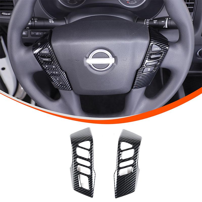 ABS Material Carbon Fiber Pattern Central Control Air Outlet Steering Wheel Grid Decorative Cover For Nissan Frontier -2024