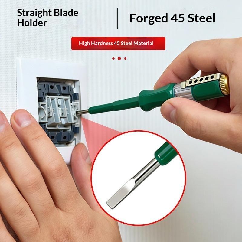 4Pc 100-500V Screwdriver Voltage Tester Pen Neon Test Light With 2.5Mm Slotted Bit Screwdriver For Electric Circuit Tool
