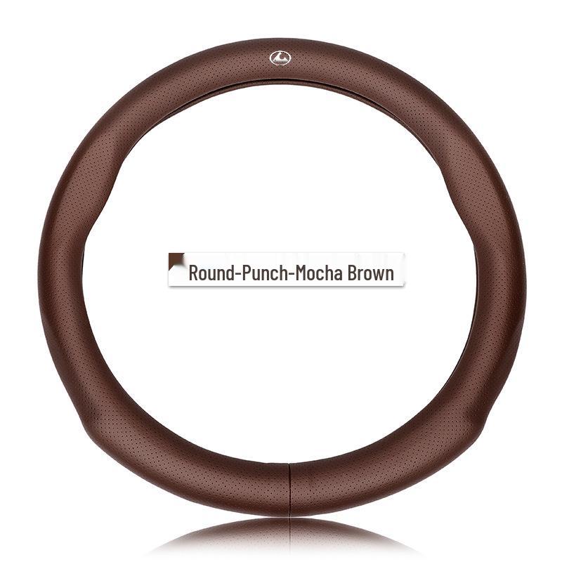 Compatible Leather Steering Wheel Cover for Cheetah CS10, Mattu Feiteng C5, Black King Kong CT5, Qiling CT7, Q6.