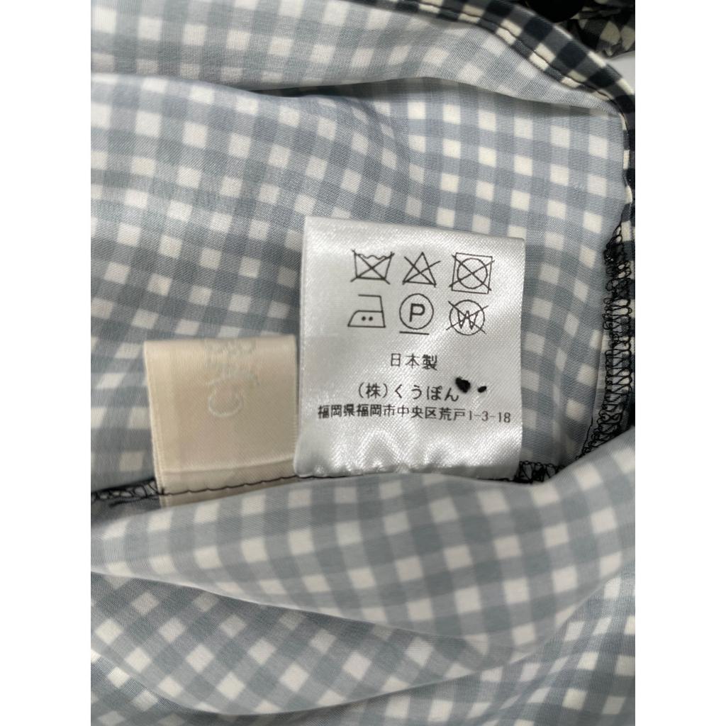 Cygne Black Gingham Check Frill Blouse Tops Not Written Black X whiteUsed