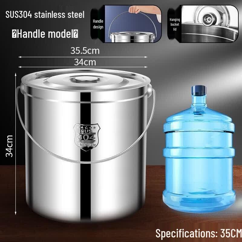 ZISIZ 304 Stainless Steel Portable Storage Bucket